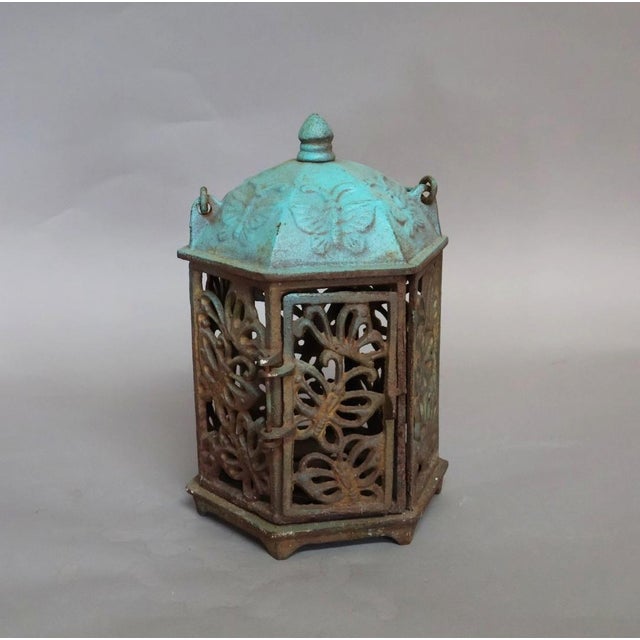 Vintage Japanese Cast Iron Butterfly Outdoor Lantern, Mid-Century Tea Garden Decor For Sale - Image 4 of 10
