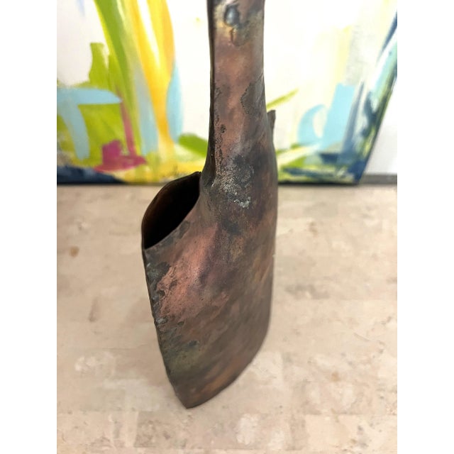 Late 20th Century Vintage Brutalist Hand Forged Double Vase For Sale - Image 5 of 11