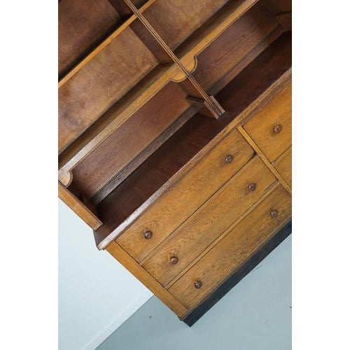 Wood Large Antique Art Deco German Oak Chocolate Shop Cabinet, 1920s For Sale - Image 7 of 18