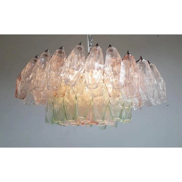 Glass Mid 20th Century Poliedri Chandelier by Venini For Sale - Image 7 of 11