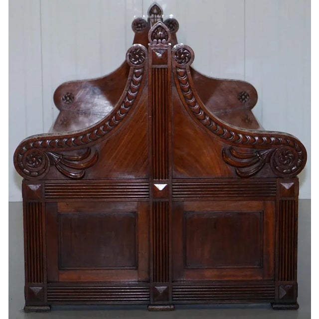 Victorian Gothic Walnut Double-Sided Museum Gallery Pew Bench For Sale - Image 12 of 18