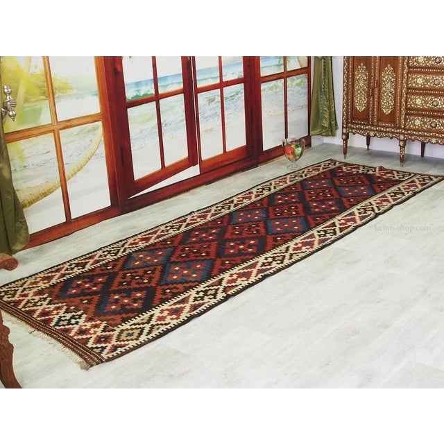 Antique Oriental Nomadic Ardabil Kilim Rug, 1930s For Sale - Image 6 of 13