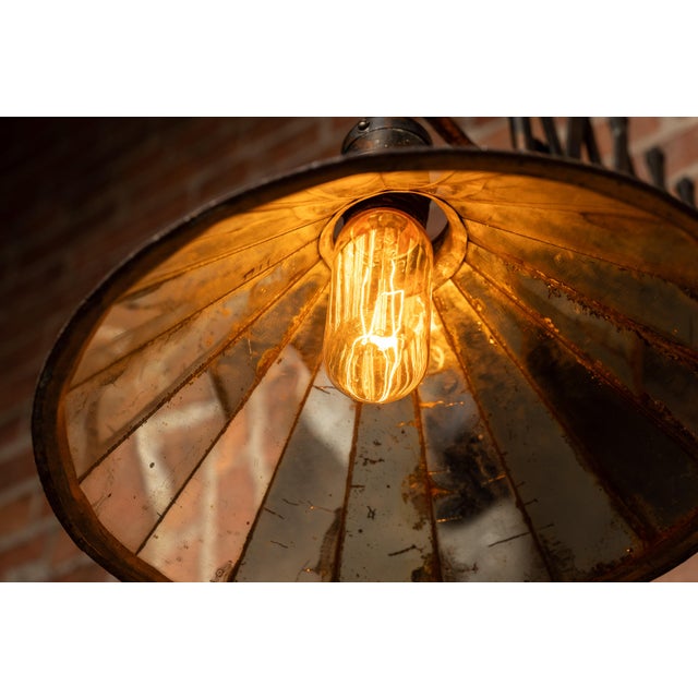 Early 20th Century Japanned Copper Scissor Arm Wall Lamp With Mirrored Art Nouveau Shade For Sale - Image 15 of 18