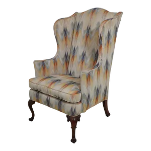 Southwood Queen Anne Flame Stitched Wing Chair