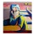 Blue Scarfed Woman - Figurative Abstract by Michael William Eggleston For Sale