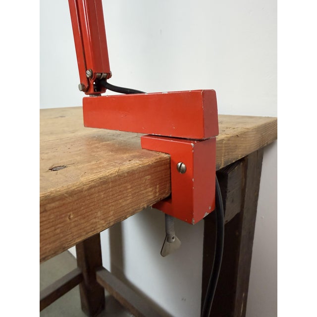 Vintage Adjustable Red Table Lamp, 1970s For Sale - Image 4 of 18