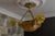 Metal French Neoclassical Style Amber Alabaster and Frosted Glass Chandelier, 1920 For Sale - Image 7 of 18