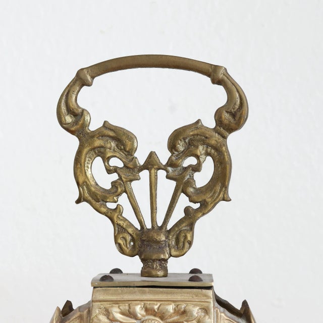 Victorian Vintage Peacock Fan Fireplace Screen With Victorian Cameo For Sale - Image 3 of 8