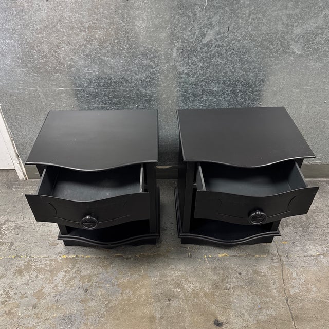 Restoration Hardware 18th C. Black Baroque Curved Metal Nightstands, Pair For Sale In San Francisco - Image 6 of 11