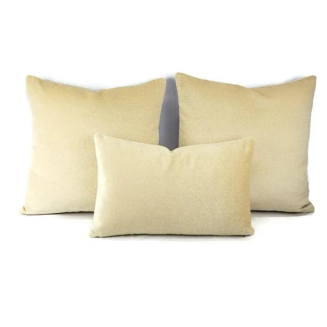 Coraggio Textiles Royal Silk / Mohair Velvet in Quartz Pillow Cover For Sale - Image 4 of 7