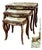 French Rococo Nesting Tables – Set of 3 Marble-Top Accent Tables With Gilded Details For Sale