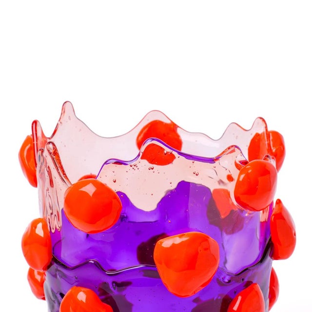 Gaetano Pesce Light Ruby, Clear Purple, Matt Orange Nugget Extracolor Vase by Gaetano Pesce for Fish Design For Sale - Image 4 of 8