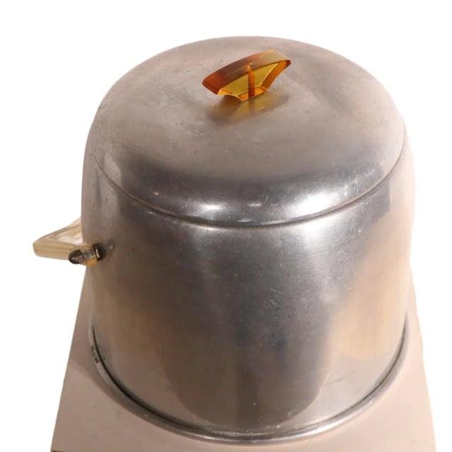 Vintage Mid Century Aluminum and Lucite Ice Bucket For Sale - Image 9 of 10