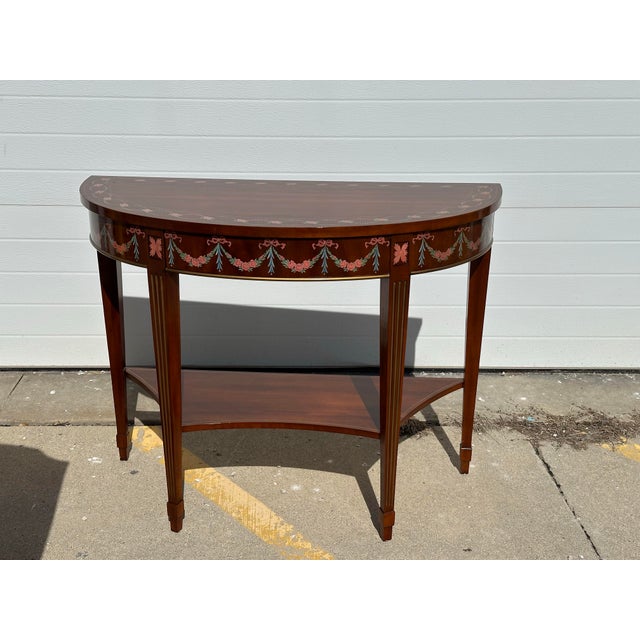John Widdicomb 1990s John Widdicomb Adams Style Demilune Table For Sale - Image 4 of 11