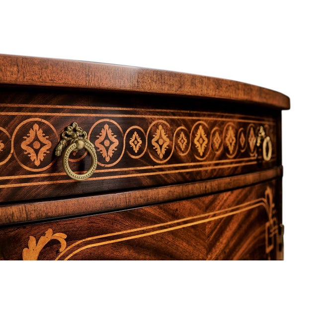 Wood Sheraton Style Bowfront Light Mahogany Commode For Sale - Image 7 of 8