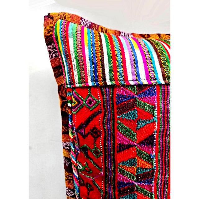 1990s Vintage Patchwork Guatemalan Textile Pillows, a Pair For Sale - Image 5 of 15