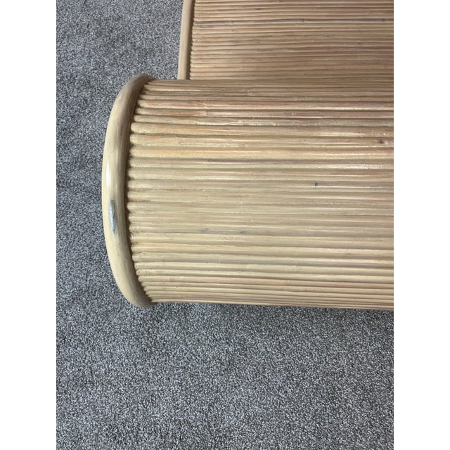 Vintage Coastal Bamboo Reed Coffee Table Modern Scroll Shaped For Sale - Image 9 of 11