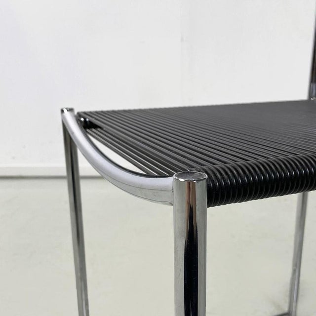 Black Set of Modern Italian Black Spaghetti Chairs attributed to Giandomenico Belotti for Alias, 1980s For Sale - Image 8 of 16