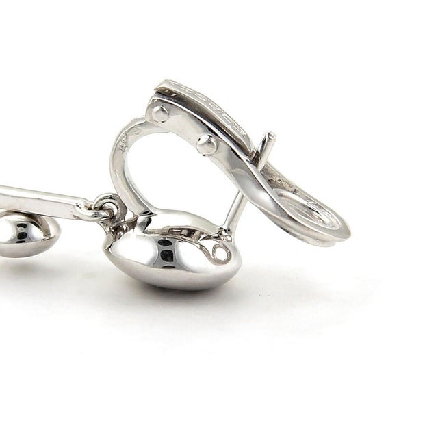 Mid 20th Century Mid 20th Century Koesia Diamond 18k White Gold Fancy Spinner Discs Long Earrings For Sale - Image 5 of 6