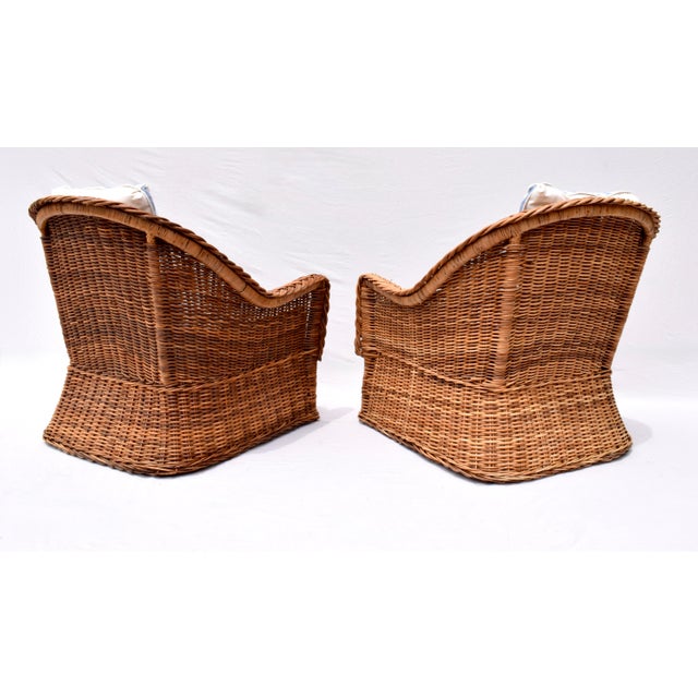 1980s Italian Wicker Works Braided Rattan Seating Set, 3 Pieces For Sale - Image 9 of 11