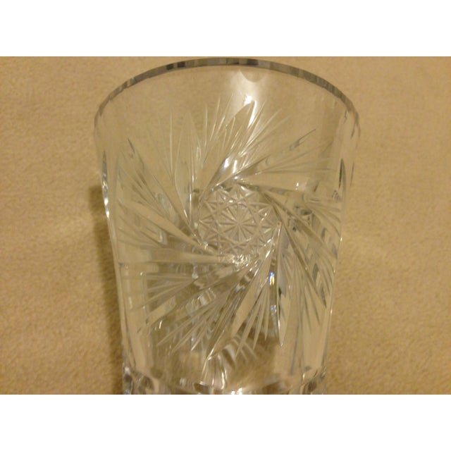 American Vintage Corset Vase Crystal Lead Cut Glass For Sale - Image 3 of 11