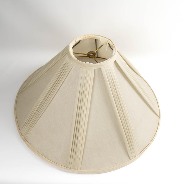 Vintage Neoclassical Athénienne Table Lamp With Red Marble Orb & Pleated Shade For Sale - Image 16 of 17