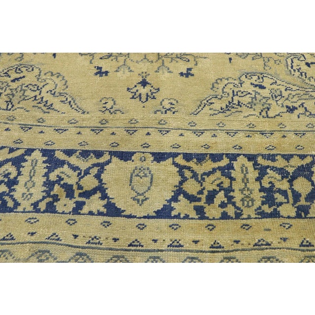 Textile Antique Turkish Oushak Rug - 09'04 X 12'02 For Sale - Image 7 of 10