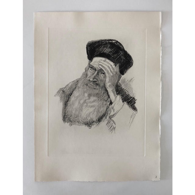 1930s Paul JeffayJudaica Jewish Etching Hasidic Rabbi, Gaon, Genius, Vintage Chassidic Art Print, c.1930's For Sale - Image 5 of 5