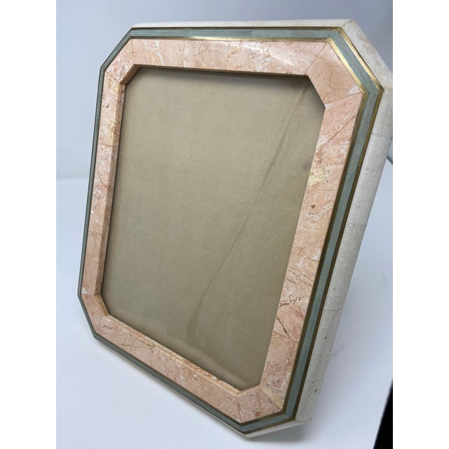 Postmodern Postmodern Tessellated Stone Octogonal Picture Frame in the Manner of Maitland Smith For Sale - Image 3 of 9