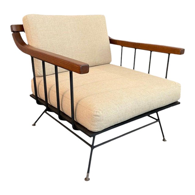 1950s Mid Century Modern Wrought Iron Lounge Chair by Richard McCarthy For Sale