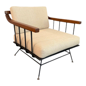 1950s Mid Century Modern Wrought Iron Lounge Chair by Richard McCarthy