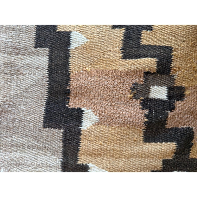C. 1920 Fine Navajo Rug 3'6" x 4'9" Antique American Southwest Geometric Weaving For Sale - Image 12 of 18