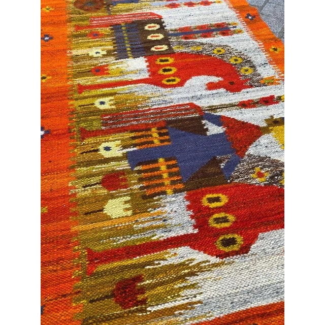 Vintage Polish Hand Woven Tapestry For Sale - Image 9 of 15