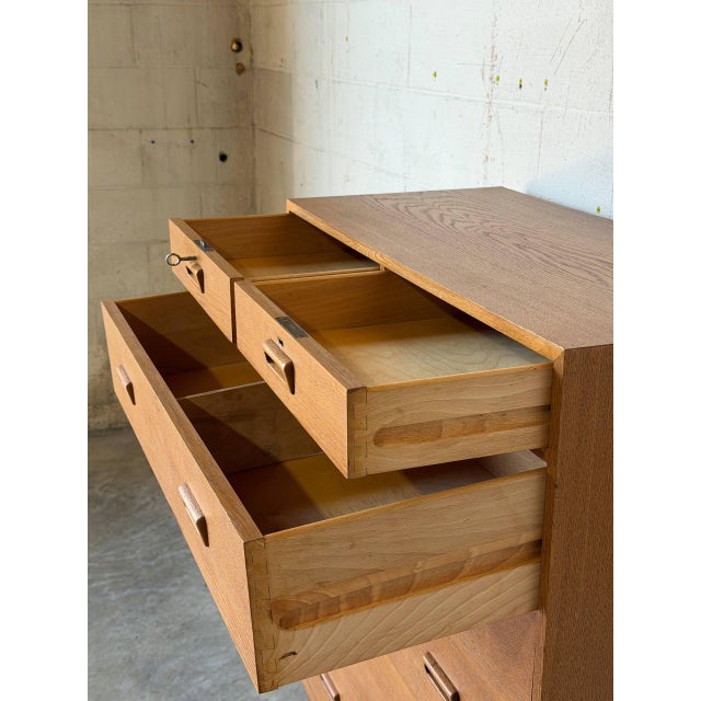 Wood Oak High Dresser by Holger Jensen for FDB Møbler Danish Mid-Century Modern 1960s For Sale - Image 7 of 12