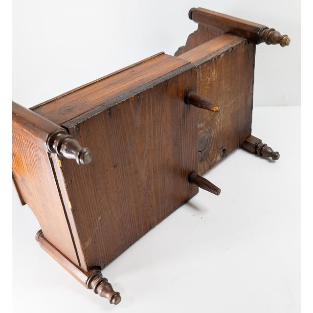 19th Century American Primitive Folk Art Pine Doll Bed in Empire Style For Sale - Image 14 of 16