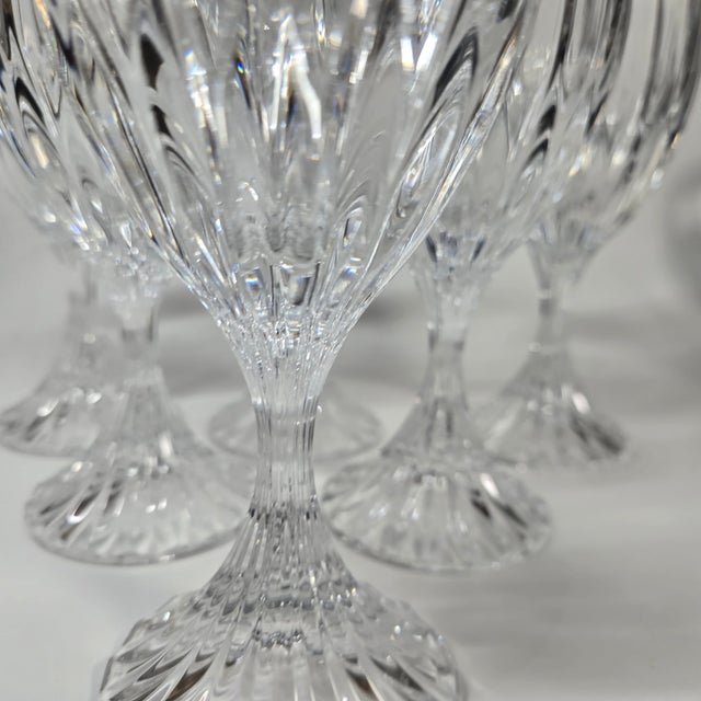 Late 20th Century Hollywood Regency Crystal Goblets- Set of Six For Sale - Image 4 of 16