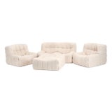 Vintage Ligne Roset Kashima Modular Set in Vanilla Corduroy - Restored 4-Piece Lounge For Sale