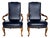 Pair of Vintage Sam Moore Traditional Armchairs in Leather-Like Vinyl With Nailhead Trim For Sale