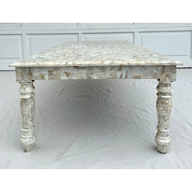 Mother of Pearl Moorish Inspired Coastal Rectangular Coffee Table For Sale In Los Angeles - Image 6 of 12