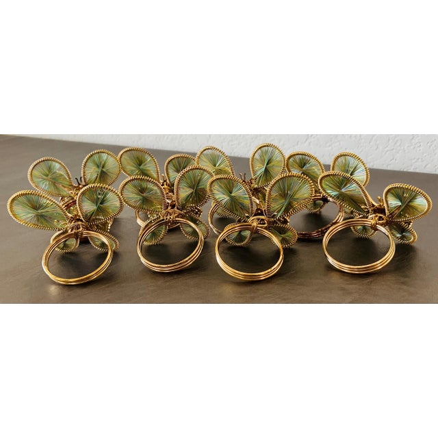 Artfully Chic Late 20th-Century Butterfly-Shaped Napkin Rings - Set of 8 For Sale - Image 4 of 18
