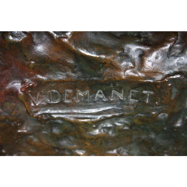 V. Demanet, Statue of a Man, Bronze For Sale - Image 3 of 7