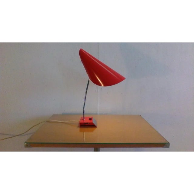 Mid-Century Red Table Lamp by Josef Hurka for Napako, 1960 For Sale - Image 11 of 11