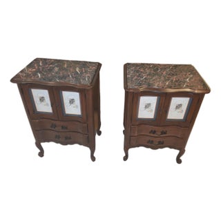 Pair of Vintage French Provincial Bedside Cabinets Nightstands For Sale