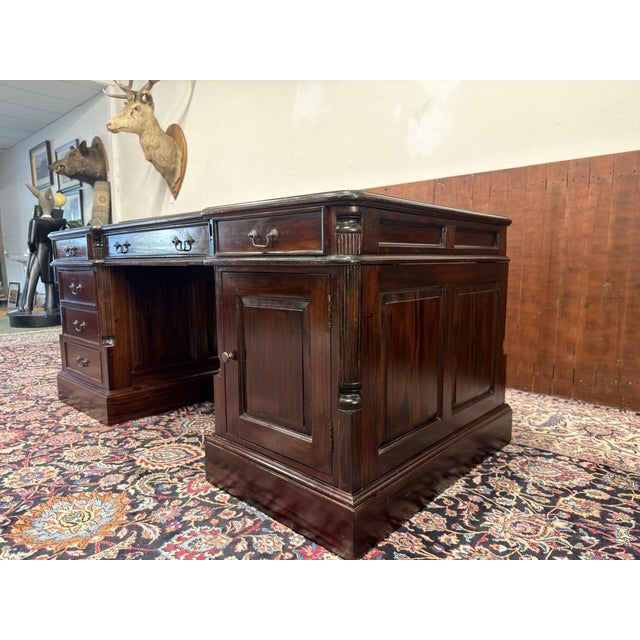 Chesterfield English Desk in Teak For Sale - Image 6 of 18