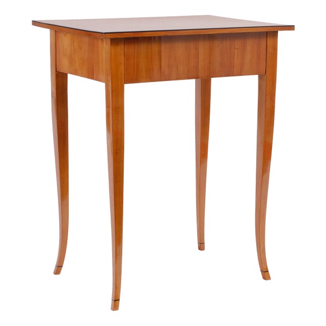 Biedermeier Cherry Wood Side Table with Concealed Drawer, 1820s For Sale