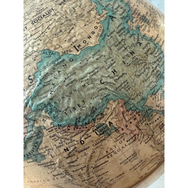 Vintage Replogle World Classic Series Globe on Wood Base For Sale In Austin - Image 6 of 9