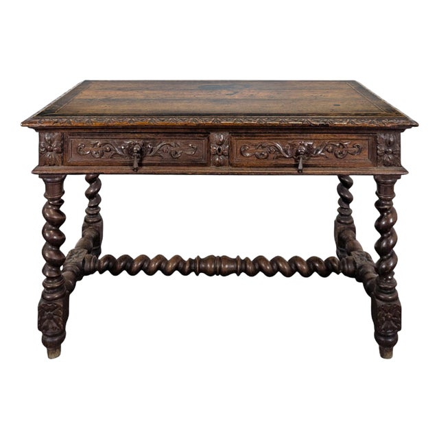 Louis XIII Style Oak Desk For Sale