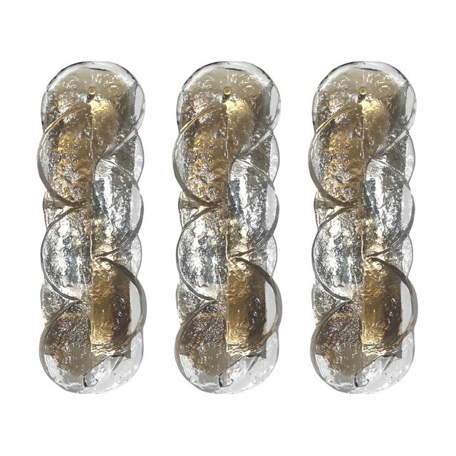 Mid-Century Modern Mid-Century Austrian Murano Citrus Wall Sconces by Kalmar, 1970s, Set of 3 For Sale - Image 3 of 15