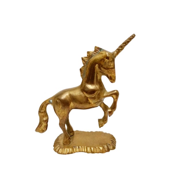 Mid 20th Century Vintage Brass Unicorn Horse Figurine Model For Sale - Image 5 of 5