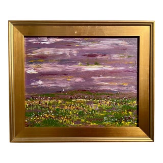 "Field of Gold" Abstract Landscape Acrylic Painting from the Abstract Naturalism Series by Artist Ron C. Curlee II For Sale